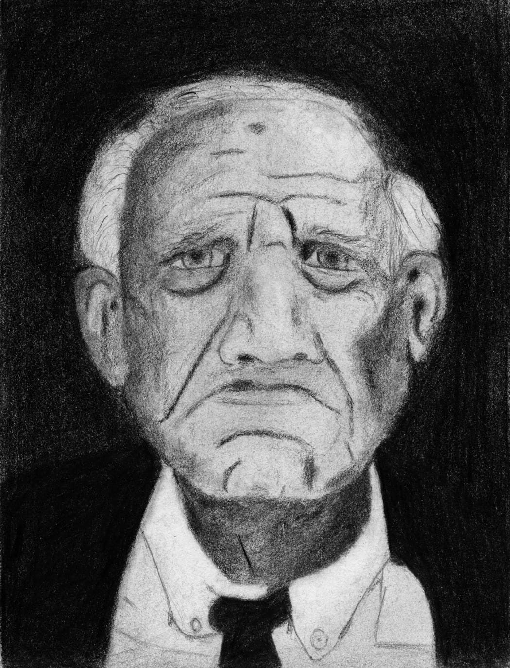 #25. The Old Man. Graphite on cheap sketching paper.