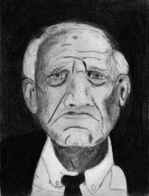 #25. The Old Man. Graphite on cheap sketching paper.